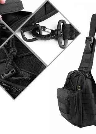 Рюкзак сумка тактическая b14 oxford 600d, черный + подарок мультитул7 фото