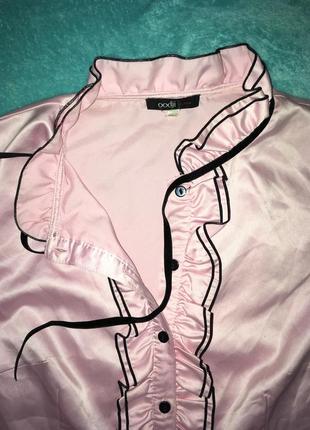 Розовая атласная блузка2 фото