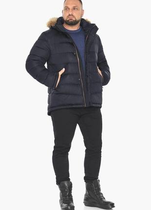 Чёрно-синяя зимняя куртка мужская с карманами braggart "aggressive"1 фото