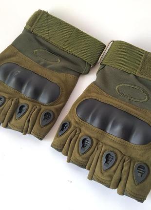 Армейские тактические перчатки без пальцев, xl (зеленый)