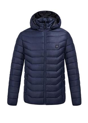 Куртка с подогревом от повербанка usb m09-4 s blue 2 зоны подогрева для туризма рыбалки активного отдыха 1шт