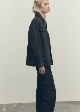 Джинсовая куртка оверсайз от zara, xs, оригинал, испания6 фото