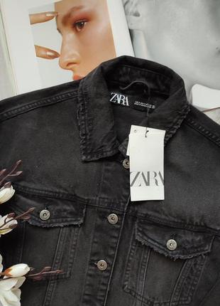 Джинсовая куртка оверсайз от zara, xs, оригинал, испания10 фото