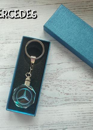 Брелок для автомобіля mercedes benz кришталевий брелок із підсвіткою для мерседеса для автомобільних ключів