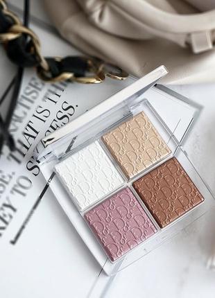 Dior backstage glow face palette 001 хайлайтер диор палетка хайлайтеров для макияжа лица скульптор румяна тени1 фото