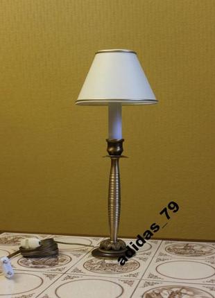 Мала кабінетна лампа нічник, бронза 1930-і роки1 фото