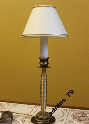 Мала кабінетна лампа нічник, бронза 1930-і роки2 фото