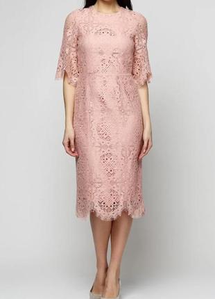 Шикарна вечірня сукня плаття  міді мереживо бренд h&m відкрита спина1 фото