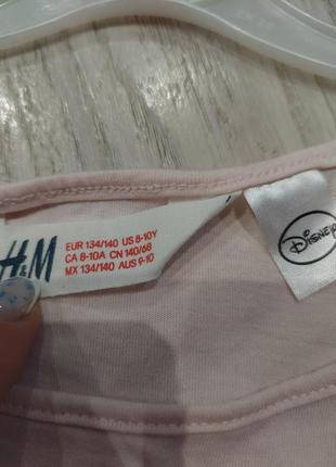 Летнее платье с эльзой в цветах пудрового цвета h&m 8-10 лет3 фото