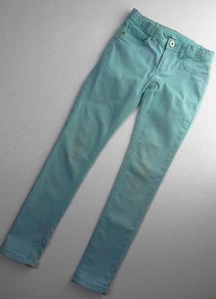 Kapp ahl. узкие джинсы бирюзового цвета. 140 размер.