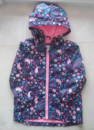 Курточка - вітрівка на флісі рослино квітковий принт matalan uk 3-4 eur 98-104