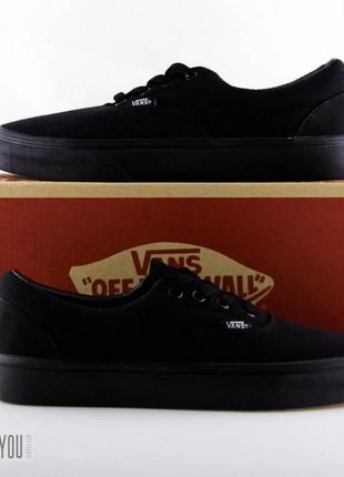 Vans era кеды низкие черные монохром