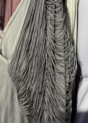 Платье миди с драпировкой и бахромой asos design6 фото