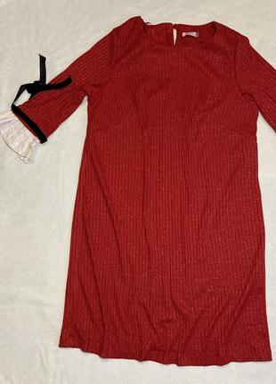 Жіноча сукня в рубчик з четвертним рукавом6 фото