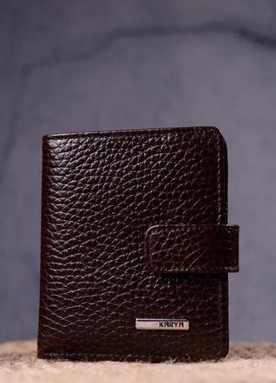 Компактний гаманець для чоловіків із натуральної шкіри karya 21326 коричневий7 фото