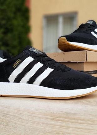 Жіночі кросівки adidas iniki чорні з білим модні кросівки адідас ініки для дівчини5 фото