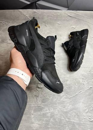 Стильные кроссовки пума puma черные кожаные мужские (весна/осень/деми/демисезонные,лето) весенние, осенние, летние 2