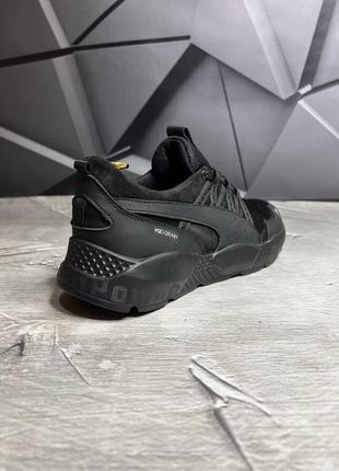 Стильные кроссовки пума puma черные кожаные мужские (весна/осень/деми/демисезонные,лето) весенние, осенние, летние 6