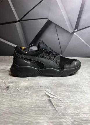 Стильные кроссовки пума puma черные кожаные мужские (весна/осень/деми/демисезонные,лето) весенние, осенние, летние 8