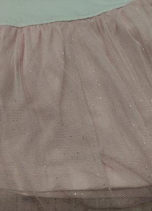 Платье с эльзой от disney 6-8 лет белое с фатиновой юбкой8 фото