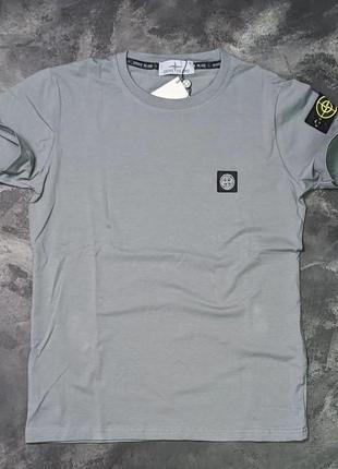 Мужская футболка stone island / серая футболка стон айленд