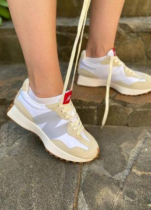 Женские кроссовки new balance 327 white sheurdove / smb