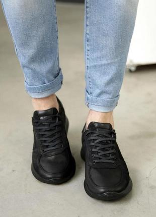 Мужские кроссовки из нубука 4s черные4 фото