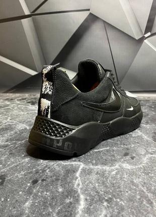 Стильные кроссовки найк nike черные кожаные мужские (весна/осень/деми/демисезонные,лето) весенние, осенние, летние 8