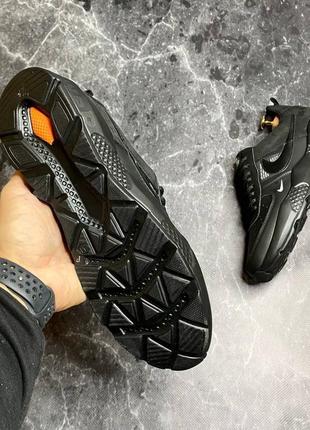 Стильные кроссовки найк nike черные кожаные мужские (весна/осень/деми/демисезонные,лето) весенние, осенние, летние 3