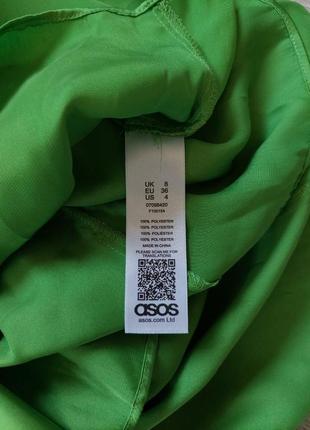 Атласное платье миди, яркая зелень, asos (размер  36)3 фото