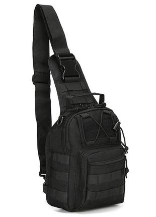 Тактический военный рюкзак eagle m02b oxford 600d 6 литр через плечо black2 фото