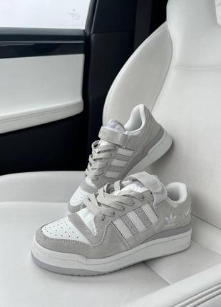 Жіночі шкіряні кросівки adidas forum silver