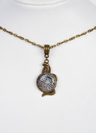 Кулон змея с динобоном. подвеска змея динобон арт. 77483