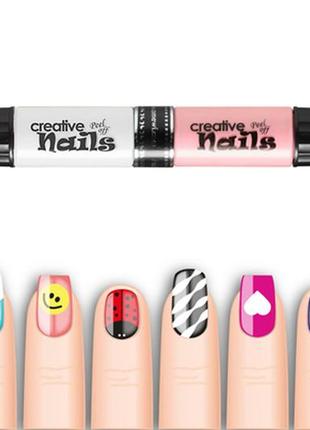 Детский лак-карандаш для ногтей malinos creative nails на водной основе (2 цвета нюд + белый)