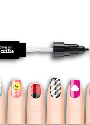 Дитячий лак-олівець для нігтів malinos creative nails на водній основі (2 кольори білий + блакитний)3 фото