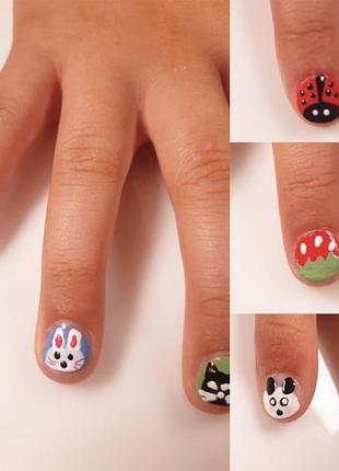 Дитячий лак-олівець для нігтів malinos creative nails на водній основі (2 кольори білий + блакитний)10 фото