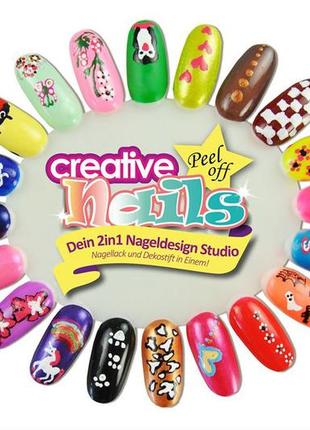 Детский лак-карандаш для ногтей malinos creative nails на водной основе (2 цвета белый + голубой)4 фото