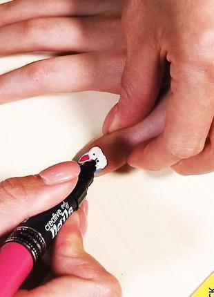 Дитячий лак-олівець для нігтів malinos creative nails на водній основі (2 кольори чёрній + білий)5 фото