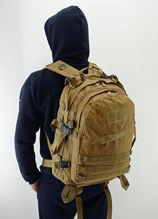 Тактичний рюкзак raid 40 літрів койот туристичний армійський рюкзак похідний із системою m.o.l.l.e coyote2 фото
