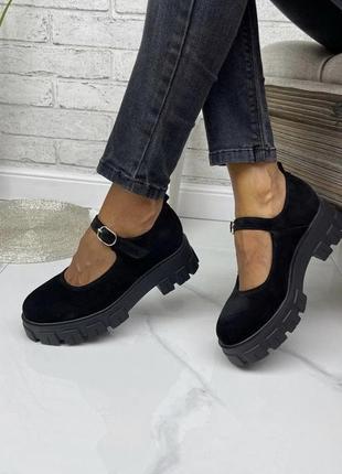 36-41 рр туфли нат.замша на платформе