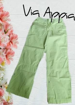 🌷🌷via appia бавовняні літні жіночі брюки бриджі салатові на 48🌷🌷