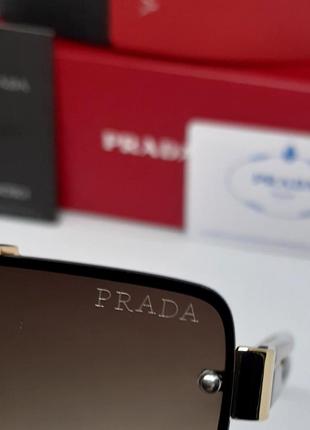 Prada чоловічі сонцезахисні окуляри коричневий градієнт в золотому метвлі8 фото