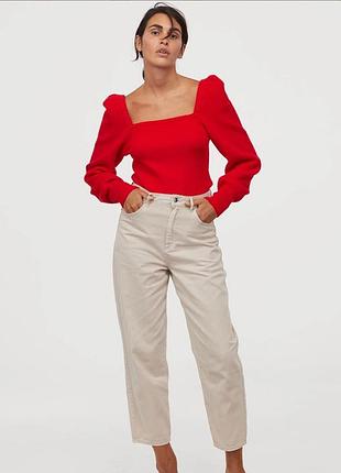 Демпер кофта свитер красный h&m