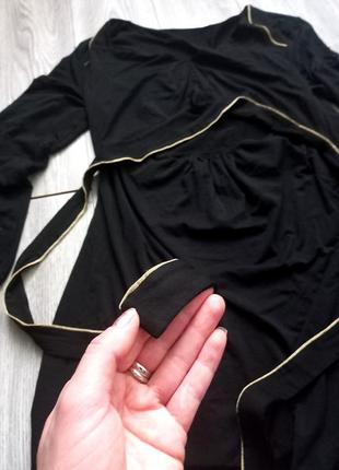 Платье для беременных из ткани лиоцелл, платье для беременных, черное платье для беременных с пояском3 фото
