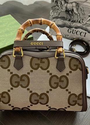 Сумка gucci гучі гуччи сумочка женская через плечо тренд багет мода стиль кожа канва коричневая5 фото