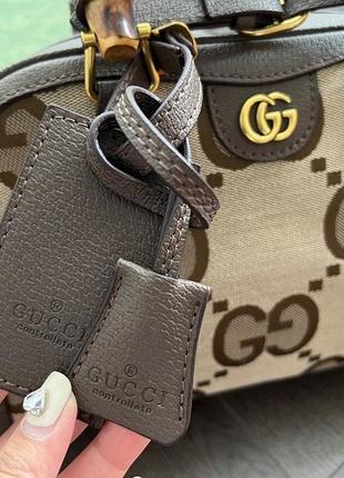 Сумка gucci гучі гуччи сумочка женская через плечо тренд багет мода стиль кожа канва коричневая7 фото