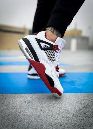 Мужские высокие кроссовки nike air jordan 4 retro "fire red#найк6 фото