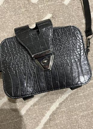 Кожаная сумка, змеиный принт