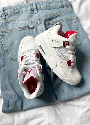 Мужские высокие кроссовки nike air jordan 4 retro "metallic red"#найк