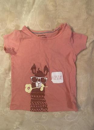 Футболка с кнопками на плече, для девочки